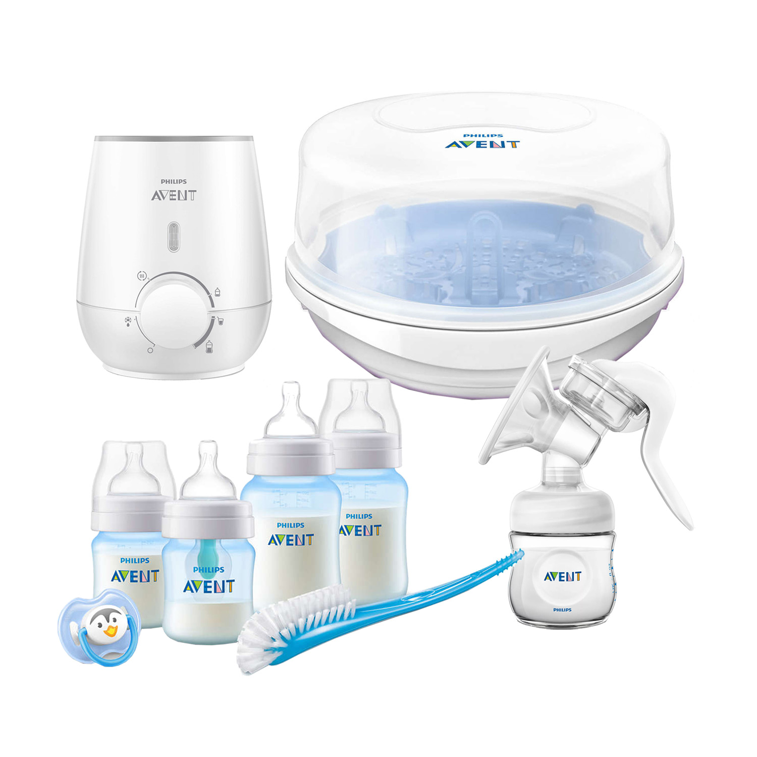 Imagen de Biberones Anticolicos  PHILIPS AVENT  2861ANAZ  Set Completo  Azul 10pz